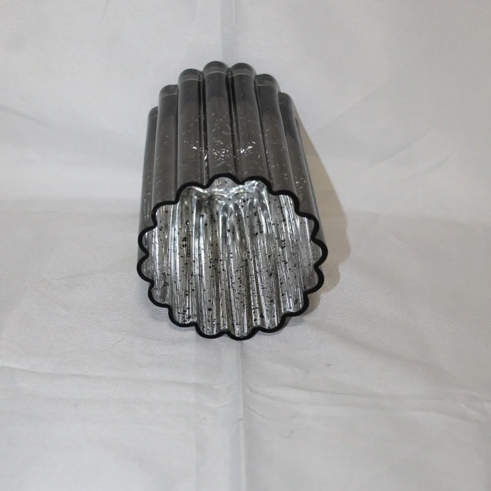 West Elm Illuminated Mercury Glass Hurricane Candle Holders. Sz. 8